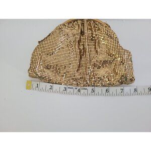 Vintage Whiting & Davis Co Gold Mesh Evening Purse W/ Chain Made In USA No Marks